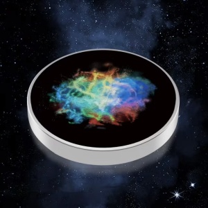 Spinner Giroscopic Metalic, Jucarie Rotativa Anti-stres, Otel Inoxidabil, 3.8 x 0.6 cm, Efect Optic Galaxie, Model Coddington's Nebula - Img 2