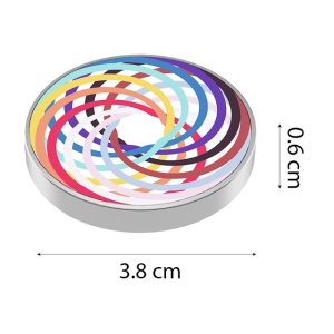 Spinner Giroscopic Metalic, Jucarie Rotativa Anti-stres, Otel Inoxidabil, 3.8 x 0.6 cm, Efect Optic Spirala Hipnotica, Model Spirala Multicolor - Img 3