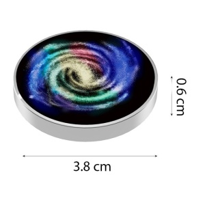 Spinner Giroscopic Metalic, Jucarie Rotativa Anti-stres, Otel Inoxidabil, 3.8 x 0.6 cm, Efect Optic Galaxie, Model Milky Way - Img 3