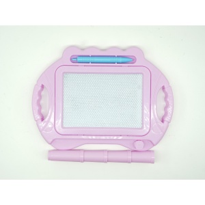 Tabla Magnetica pentru desen Pix, forma dreptunghi, dimensiuni 23x17 cm, cu picioare suport, Roz Pal - Img 5