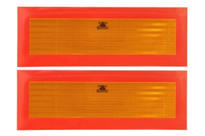 Autocolant sticker avertizare informare E3 2 bucati scurt, trailer, reflectorizanta x 19,5cm
