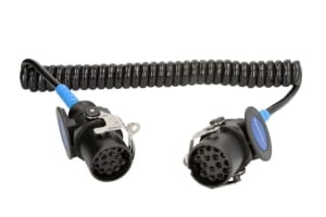 Cablu electric spiralat (poliuretan, lungime de lucru 3,5m, lungime maxima 4,5m, 12x1,5+3x2,5, dopuri, 15 numar pini, ADR; temperatura de lucru pina la 125 * C)