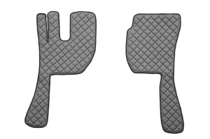 Covor podea camion potrivit VOLVO, ECO-LEATHER, set 3 buc. (material - eco-piele, culoare - rosu, fara compartiment in carcasa cutiei de viteze) - Img 2