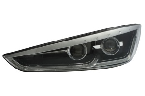 Far Stanga potrivit IRIZAR I6, I8 dupa 2013 (LED, culoare insert: cromat/negru)