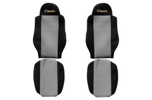 Huse scaun camion Classic (gri, material velur, serie CLASSIC, centura pasager asamblata in afara scaunului; centura de siguranta a soferului asamblata in scaun) MAN