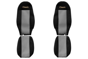 Huse scaun camion Classic (gri, material velur, serie CLASSIC, centura pasager asamblata in scaun) VolvoFH FH16 FL FM