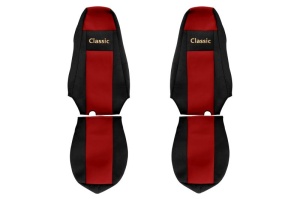 Huse scaun camion Classic (rosu, material velur, serie CLASSIC, centura pasager asamblata in scaun) SCANIA P,G,R,T