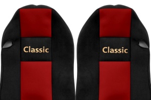 Huse scaun camion Classic (rosu, material velur, serie CLASSIC, centura pasager asamblata in scaun) Mercedes Actros - Img 2