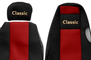 Huse scaun camion Classic (rosu, material velur, serie CLASSIC, centura pasager asamblata in scaun ) Scania 4 - Img 2