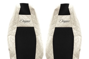 Huse scaun camion Elegance (bej, material eco-piele, serie ELEGANCE, tetiera integrata pentru pasageri; tetiera soferului integrata) potrivit SCANIA R - Img 3