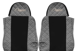 Huse scaun camion Elegance (gri, material eco-piele / velur, serie ELEGANCE) potrivit DAF - Img 3
