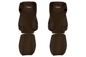 Huse scaun camion Elegance (maro, material eco-piele / velur, serie ELEGANCE, Euro 6) potrivit DAF