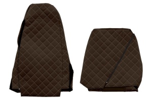 Huse scaun camion Elegance (maro, material eco-piele / velur, serie ELEGANCE, tetiera reglabila a pasagerului; tetiera soferului integrata) potrivit SCANIA - Img 2
