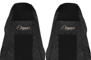 Huse scaun camion Elegance (negru, material eco-piele / velur, serie ELEGANCE, tetiera integrata pentru pasageri; tetiera soferului integrata) potrivit SCANIA - Img 3