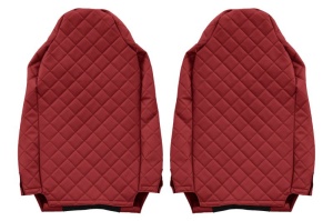 Huse scaun camion Elegance (rosu, material eco-piele / velur, serie ELEGANCE) potrivit IVECO - Img 2