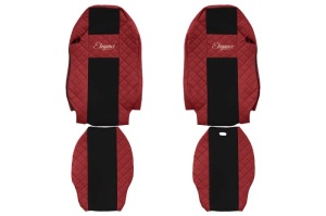 Huse scaun camion Elegance (rosu, material eco-piele / velur, serie ELEGANCE) potrivit MERCEDES