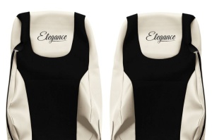 Huse scaun camion ELEGANCE S (bej, material eco-leather / velur, EURO 6) potrivit DAF XF 105, XF 106 dupa 2012 - Img 3