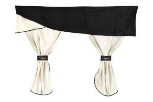 Perdea cortina cabina (piele intoarsa) ELEGANCE, set 7 buc bej, tip cabina: XLX potrivit MAN TGA, TGX I dupa 2000