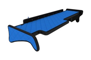 Raft polita interior cabina (panou LED, lumina alba; cabina larga XXL; lung; sertar suplimentar sub blatul mesei, lung, culoare: albastru, serie: ELEGANCE) potrivit MAN