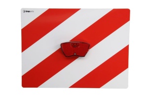 Semn avertizare placa informare, vehicule supradimensionate R 1 buc, cu lampa rosie, alimentat cu baterii