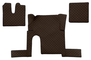 Set covor podea camion potrivit MAN un sertar, ECO-LEATHER, set 3 buc. (material - eco-piele, culoare - maro, pentru transmisie manuala) potrivit MAN TGX I 0