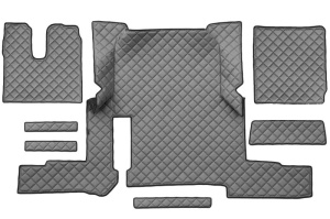 Set covor podea camion potrivit MAN un sertar, ECO-LEATHER, set 7 bucati (material - eco-piele, culoare - gri, transmisie automata) potrivit MAN TGX dupa 2019