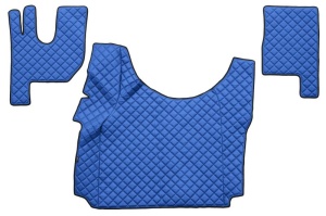 Set covor podea camion potrivit Renault tunel inalt, ECO-LEATHER, set 3 buc. (material - eco-piele, culoare - albastru) potrivit RENAULT TRUCKS T dupa 2013