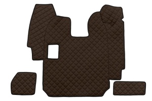 Set covor podea camion potrivit Scania ECO-LEATHER, set 5 buc (material - eco-piele, culoare - maro, pentru transmisie manuala) potrivit SCANIA P,G,R dupa 2004 - Img 3