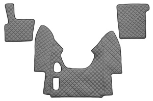 Set covorase podea camion potrivit DAF ECO-LEATHER, set 3 buc. (material - eco-piele, culoare - gri, pentru transmisie manuala) potrivit DAF 95 XF 1997-2012 - Img 1