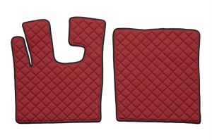 Set covorase podea camion potrivit DAF ECO-LEATHER, set 3 buc. (material - eco-piele, culoare - rosu, transmisie automata) potrivit DAF XF 105, XF 106 dupa 2005 - Img 2