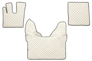 Set covorase podea camion potrivit DAF ECO-LEATHER, set 3 buc. (material - eco-piele, culoare - bej, transmisie automata) potrivit DAF XF 105 dupa 2012