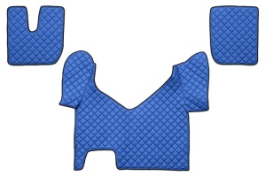 Set covorase podea camion potrivit Iveco ECO-LEATHER, set 3 buc. (material - eco-piele, culoare - albastru, transmisie automata) potrivit IVECO STRALIS dupa 2013