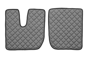 Set covorase podea camion potrivit Iveco versiune cu frigider, ECO-LEATHER, set 4 bucati (material - eco-piele, culoare - gri, transmisie automata) potrivit IVECO - Img 2