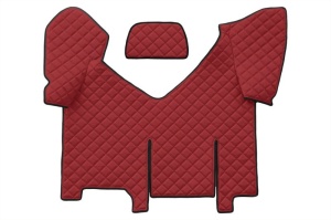 Set covorase podea camion potrivit Iveco versiune cu frigider, ECO-LEATHER, set 4 bucati (material - eco-piele, culoare - rosu, transmisie automata) - Img 3
