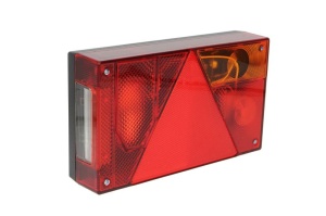 Stop lampa spate dreapta MULTIPOINT I cu bulb deschis 12/24V, semnalizator, anti-Proiectoare ceata, lampa stop, lumina parcare, triunghi reflector, 5 pini soclu, fara bulb