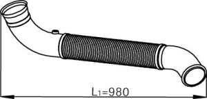 Teava esapament (lungime:980/1020mm) EURO 5 potrivit SCANIA P,G,R,T DC12.06-DT12.14 dupa 2004
