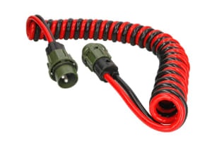 Cablu electric spiralat (poliuretan, lungime de lucru 3,5m, 2x35, dopuri, 2 numar pini, conectori fara certificat VG; pentru tensiune inalta)