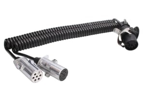 Cablu electric spiralat (poliuretan, lungime de lucru 4,5m, lungime maxima 5,2m, priza cu fire "N" si "S" 15/7/7 24 V, 9 pini activi)