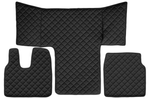 Covor podea camion potrivit MAN, cabina L, XL ECO-LEATHER, set 3 buc. (material - eco-piele, culoare - negru) potrivit MAN TGL dupa 2016