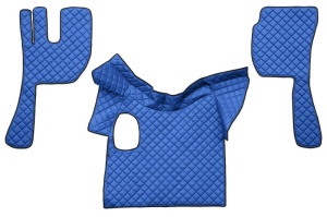 Covor podea camion potrivit VOLVO, ECO-LEATHER, set 3 buc. (material - eco-piele, culoare - maro, fara compartiment in carcasa cutiei de viteze)