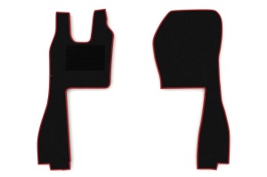 Covoras Auto F-CORE, scaun pneumatic pentru pasageri, sofer + pasager 2 buc. potrivit SCANIA R I, R II dupa 2010 (velours, rosu)