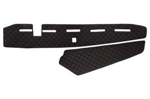 Covoras bord (locas senzor) negru/rosu, ECO-piele, ECO-LEATHER potrivit VOLVO FH16 II dupa 2014
