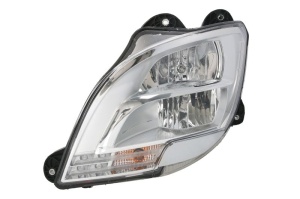 Far stanga H1/LED/PY21W, manual, fundal crom, culoare Semnalizator transparent DAF CF, XF dupa 2012