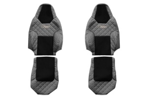 Husa scaun ELEGANCE Q potrivit MAN TGL II 0 (gri, piele matlasată ECO, centura de siguranta a pasagerului asamblata in afara scaunului, centura de siguranta a soferului asamblata in scaun)