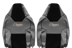 Husa scaun ELEGANCE S potrivit MAN TGL II, TGM II dupa 2020 (gri, piele ECO, centura de siguranta a pasagerului asamblata in scaun, centura de siguranta a soferului asamblata in scaun) - Img 2