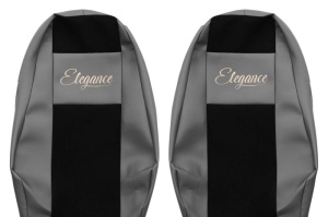 Husa scaun ELEGANCE S potrivit VOLVO FH III, FH16 III, FM III dupa 2020 (gri, piele ECO) - Img 2