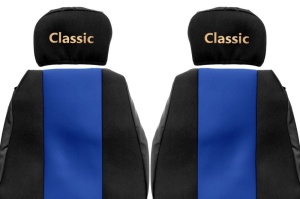 Huse scaun camion Classic (albastru, material velur, serie CLASSIC, centura pasager asamblata in scaun tetiera reglabila ) MAN F2000 L2000 - Img 2