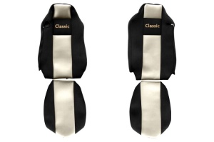 Huse scaun camion Classic (bej, material velur, serie CLASSIC, centura pasager asamblata in scaun