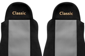 Huse scaun camion Classic (gri, material velur, serie CLASSIC) potrivit DAF XF 105; XF 95 - Img 2