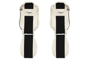 Huse scaun camion Elegance (bej, material eco-piele / velur, serie ELEGANCE, scaune standard) potrivit MERCEDES ACTROS MP4